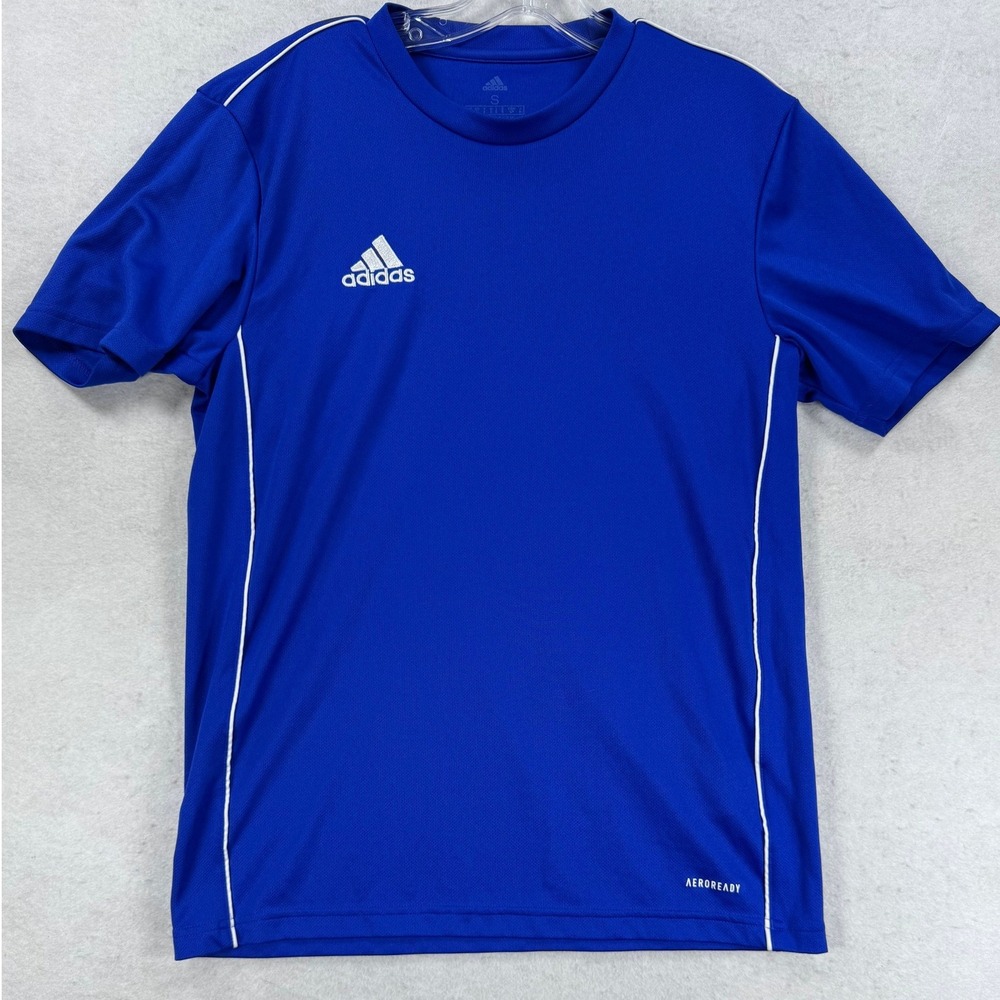 Adidas Aeroready Mens Small Blue Short Sleeve Athletic Training‎ T-Shirt RN88387
